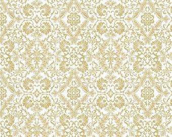 Words to Live By - Medallions Lace Mustard Yellow from Benartex Fabrics