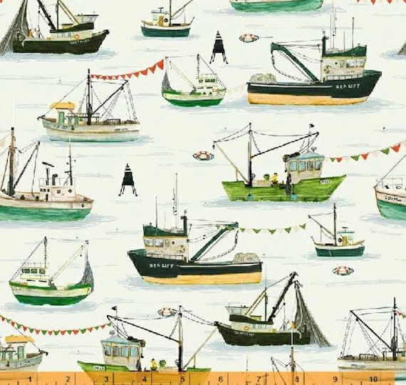 Land and Sea Fishing Boats in Cloud Land and Sea Fishing Boats in Cloud