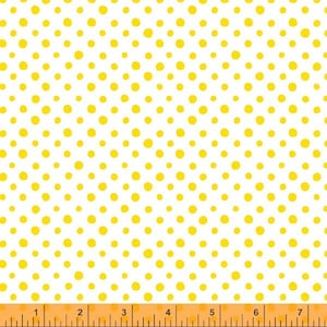 Bathing Beauties - Polka Dot White Yellow Dots by Whistler Studios from Windham Fabrics