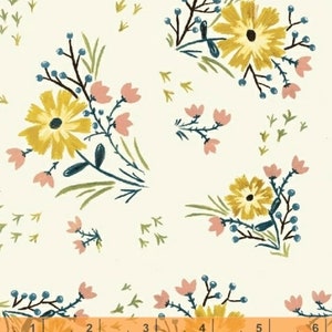 Bungalow - Large Floral Cream White by Amy Gibson from Windham Fabrics
