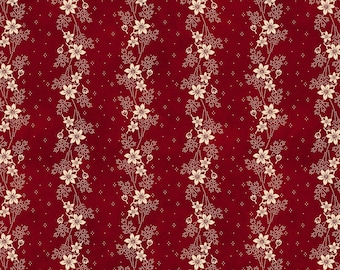 Memories In Redwork - Floral Vine Red from Henry Glass Fabric