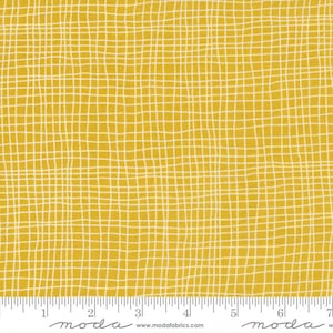 Filigree - Grids Saffron Yellow 1815 13 by Zen Chic from Moda Fabrics