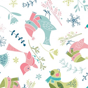 Winter Wonderland - White Birds by Heather Rosas from Camelot Cottons