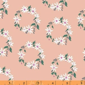 Daisy Chain - Daisy Wreath Pink by Annabel Wrigley from Windham Fabrics