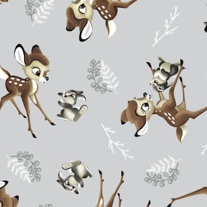 Bambi - Bambi Thumper Toss Gray by Disney from Springs Creative Fabric