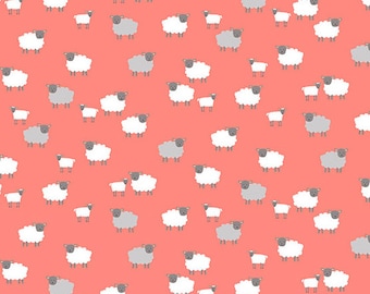 Spring - Sheep Pink from Makower UK  Fabric