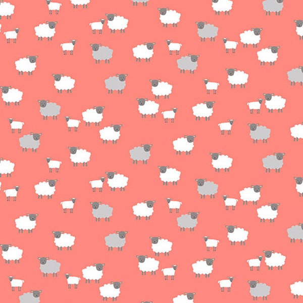 Spring - Sheep Pink from Makower UK  Fabric