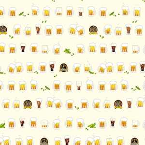 Beer and Hot Spring - Beers Cream from Cosmo Fabric