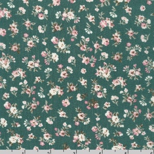 Rayon Crinkle - Little Flower Bundles Toss Sage by Sunset Studio from Robert Kaufman Fabric