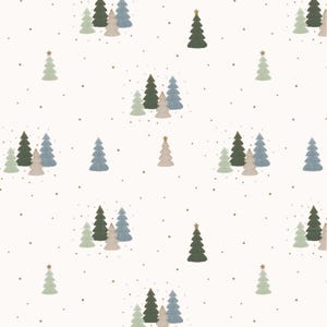 Cosy Christmas by Victoria Louise - Paper Trees White from Craft Cotton Company Fabric