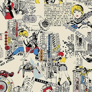 Funny Face - Girl City Cream Natural LINEN CANVAS