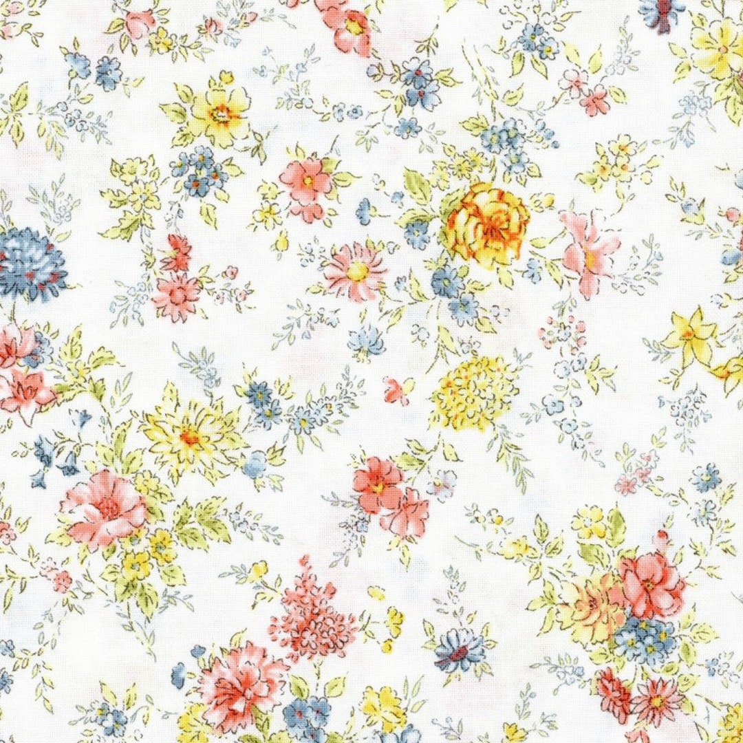 Memoire A Paris Floral White From Lecien Fabric - Etsy