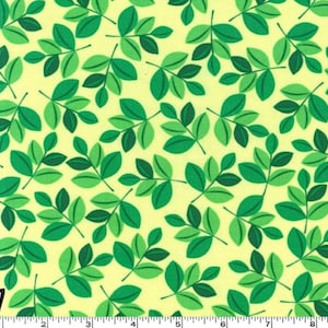 Wild Leaves - Mint Green Cotton Print Fabric from Michael Miller