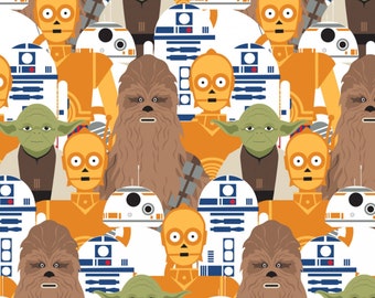 Star Wars - Stacked Characters from Camelot Fabrics