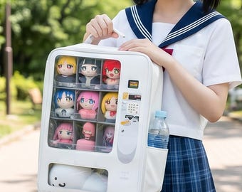 Vending Machine Backpack, Black Ita Bag for Plush Display, Japanese Kawaii Collector’s Backpack