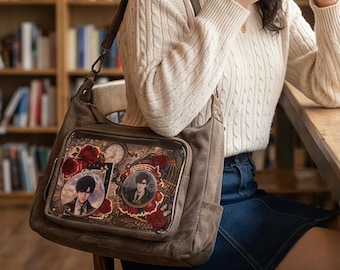 Anime Ita Bag Style Shoulder Tote, Japanese Harajuku Casual Crossbody Purse, Large Capacity Badge Display Bag
