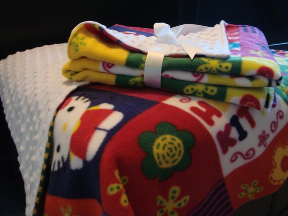 Items similar to Hello Kitty fleece & minky blanket on Etsy