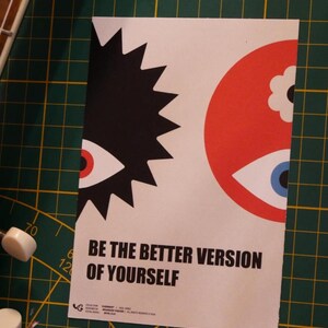 Be the Better Version of Yourself Poster – Minimalist Bauhaus Wall Art | Geometric Motivational Print | Modern Home Decor