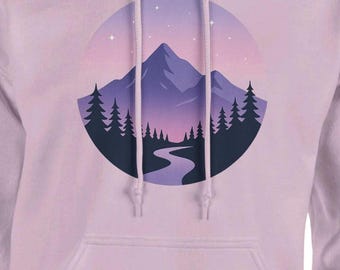 Pastel Mountain Sunset Hoodie
