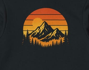 Felpa con cappuccio Sunset Mountain con stemma frontale Gentle Ascent