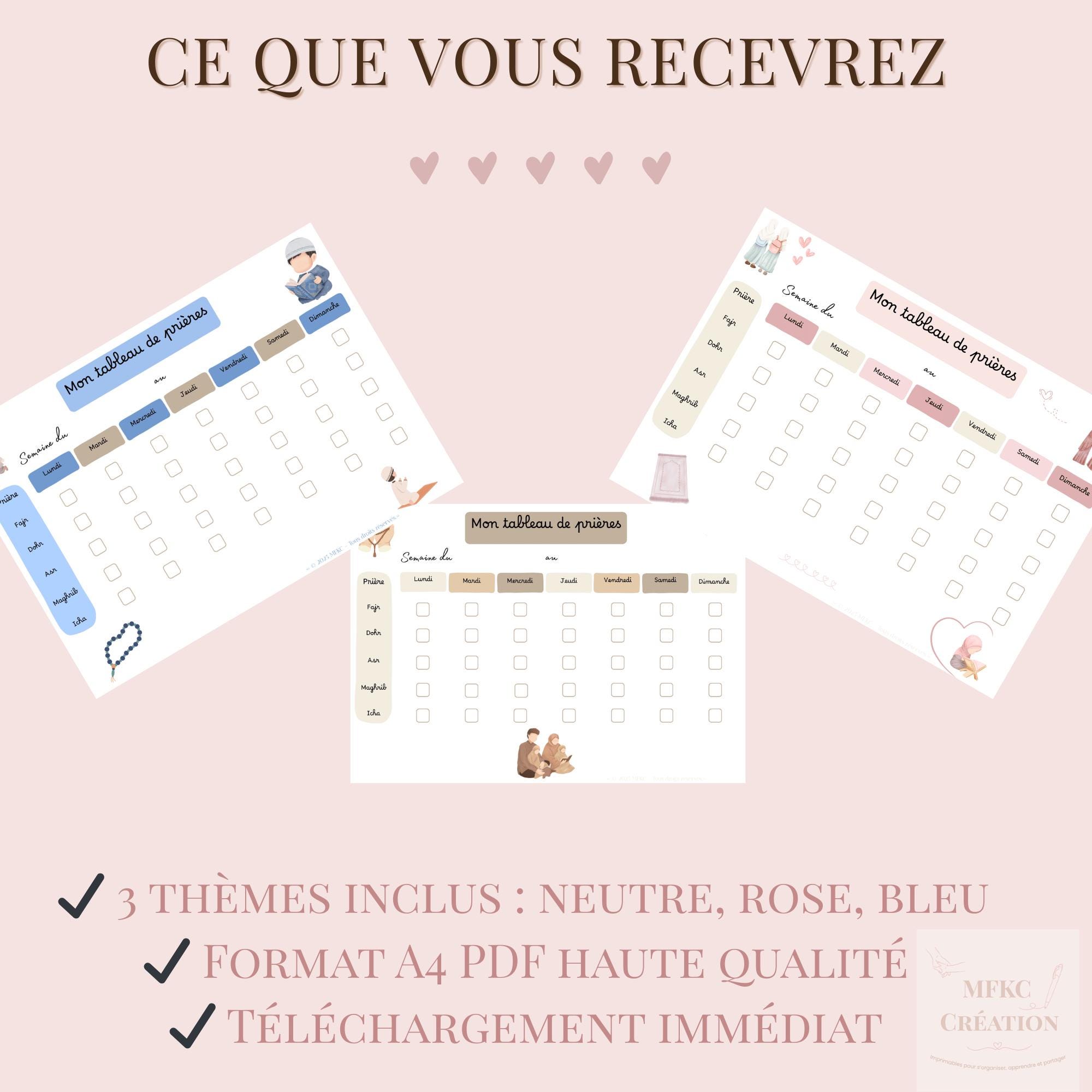 Printable PDF Children's Prayer Chart – Tracking the 5 Daily Prayers ...