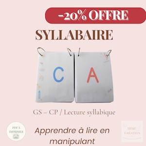 Apprendre à lire GS CP | Syllabaire PDF à imprimer | Méthode syllabique | Lecture enfant 4-7 ans