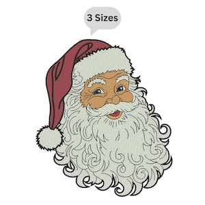 Vintage borduurontwerp kerstman, machineborduurwerk kerstman gezicht, instant