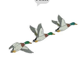 Stockente Enten Stickdatei, Maschinenstickdatei 5 Größen(digitaler Download)