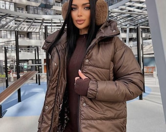 Women’s Winter Jacket | Warm Waterproof Puffer Coat with Hood | Lightweight Micro Down 250 | Cozy Cold Weather Outerwear