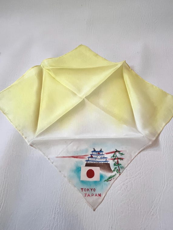 Vintage 1940s-50s Japanese Souvenir Handkerchief … - image 5