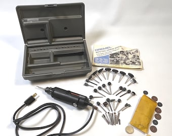 Vintage Dremel Moto-Tool Model 370-5 - Corded Electric Tool Kit with Attachments and Manual