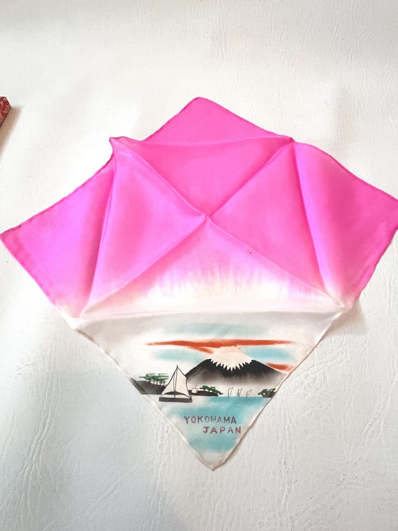 Vintage 1940s-50s Japanese Souvenir Handkerchief … - image 6