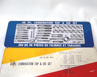 Vintage Interpur Tap and Die Set – 40-piece, Made in Japan