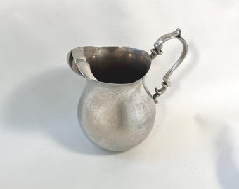 Vintage silverpläterad gräddkanna, engelsk silvertillverkad, utsmyckad kanna