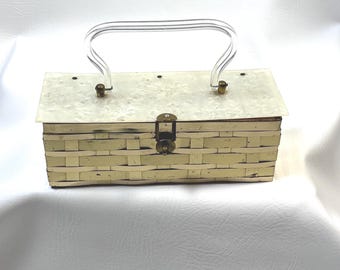 Vintage Lucite Box Purse - Hard Case Evening Bag, 1950s to 1970s
