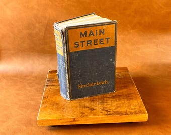 1920 Prima edizione di Main Street di Sinclair Lewis – Prima tiratura, rilegatura in tela blu