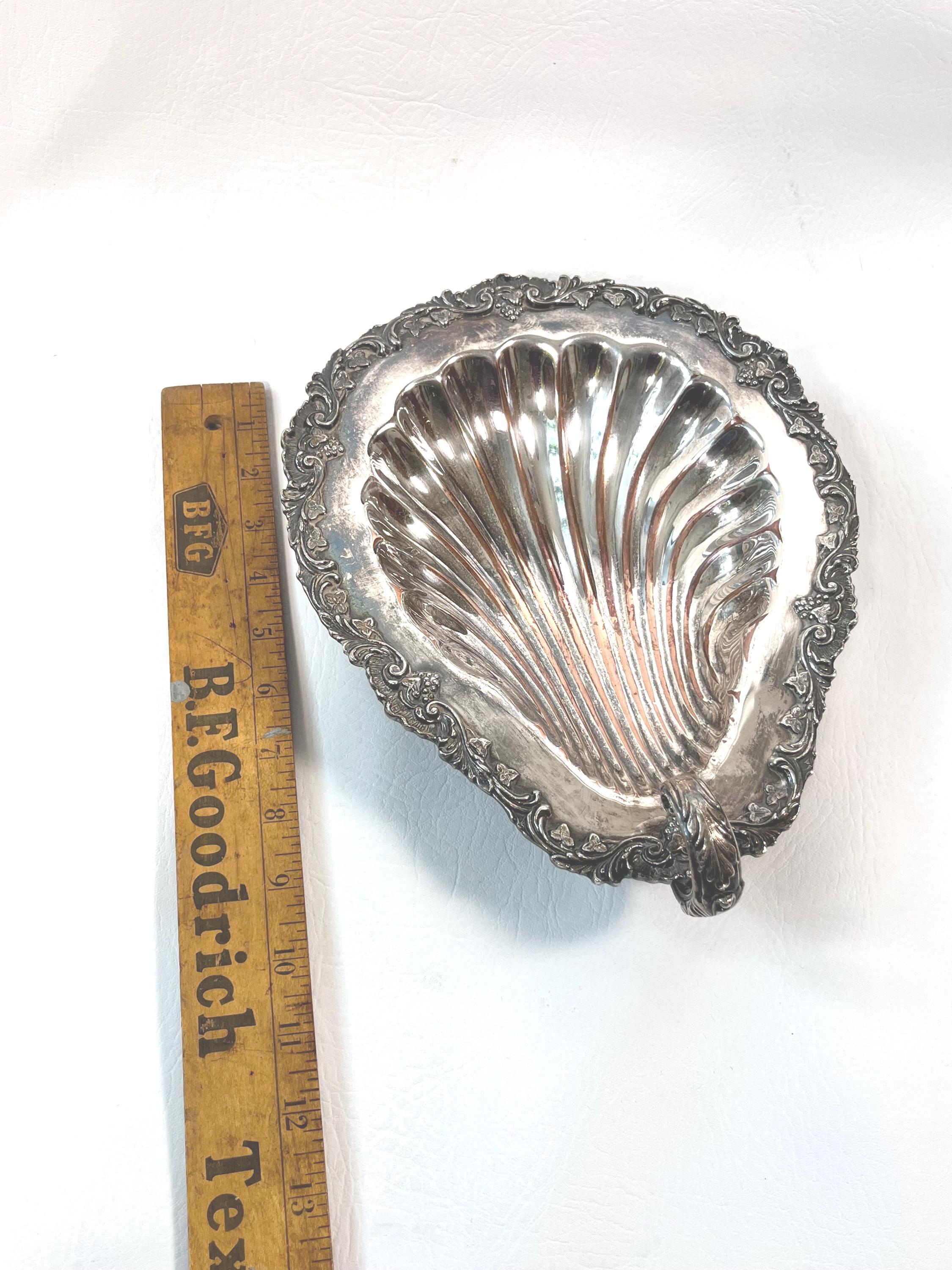 Vintage Silver Plated Rococo Shell Serving Dish – Ornate Scallop Clam ...