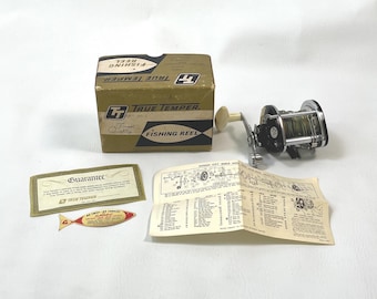Moulinet de pêche d'eau douce vintage Zebco Quantum E2-4 Tru Balance - Déjà utilisé / Bon + état - France