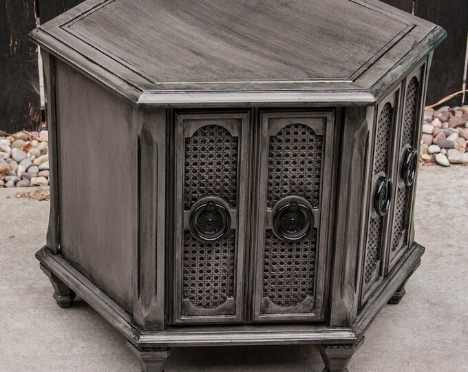 Dark Gray and Black Side/end Table Etsy