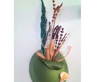 Handmade Ceramic Wall Planter | Boho Vase, Earthy Green