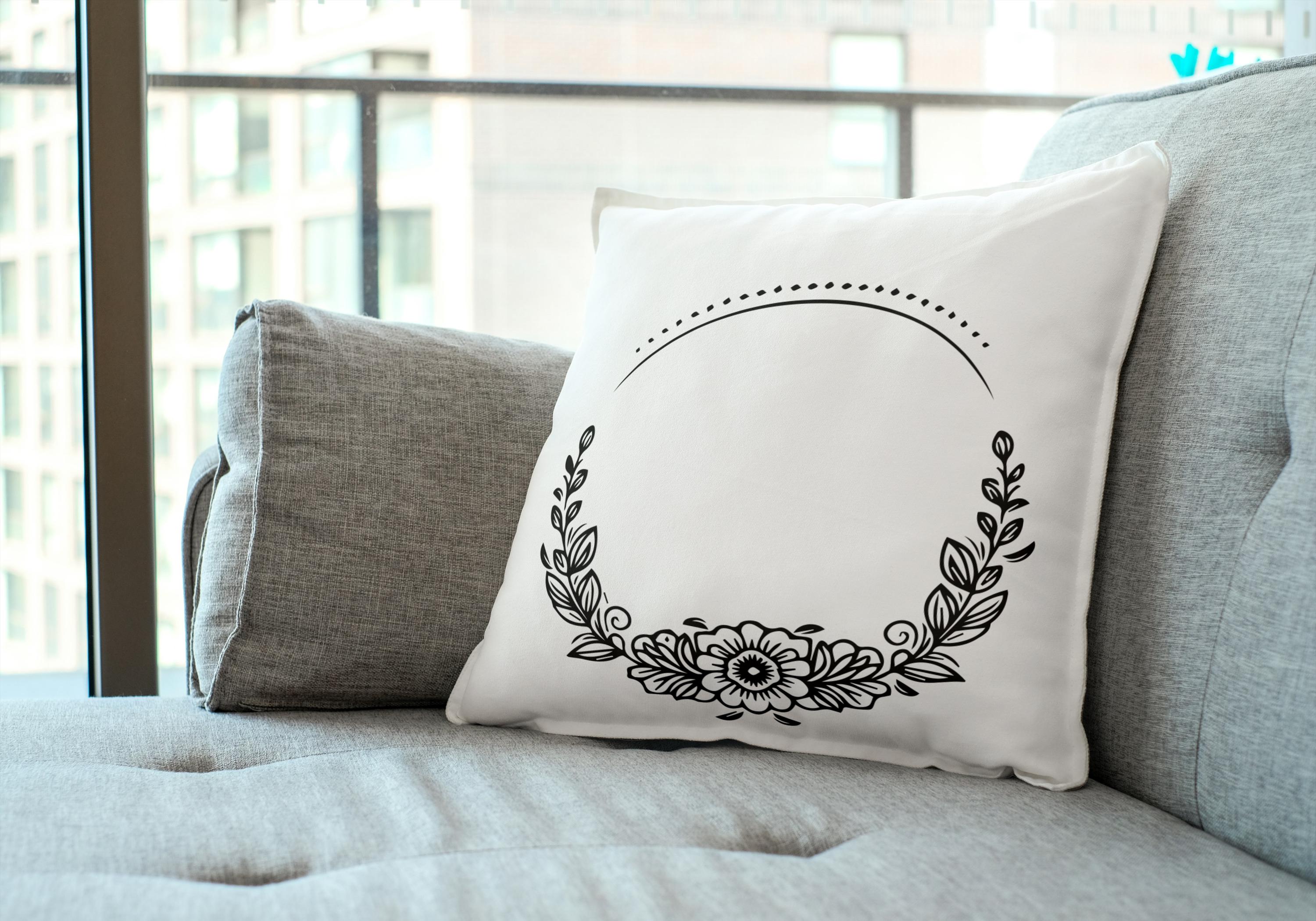 Floral Wreath SVG | Flower Circle Frame Cut File for Cricut ...