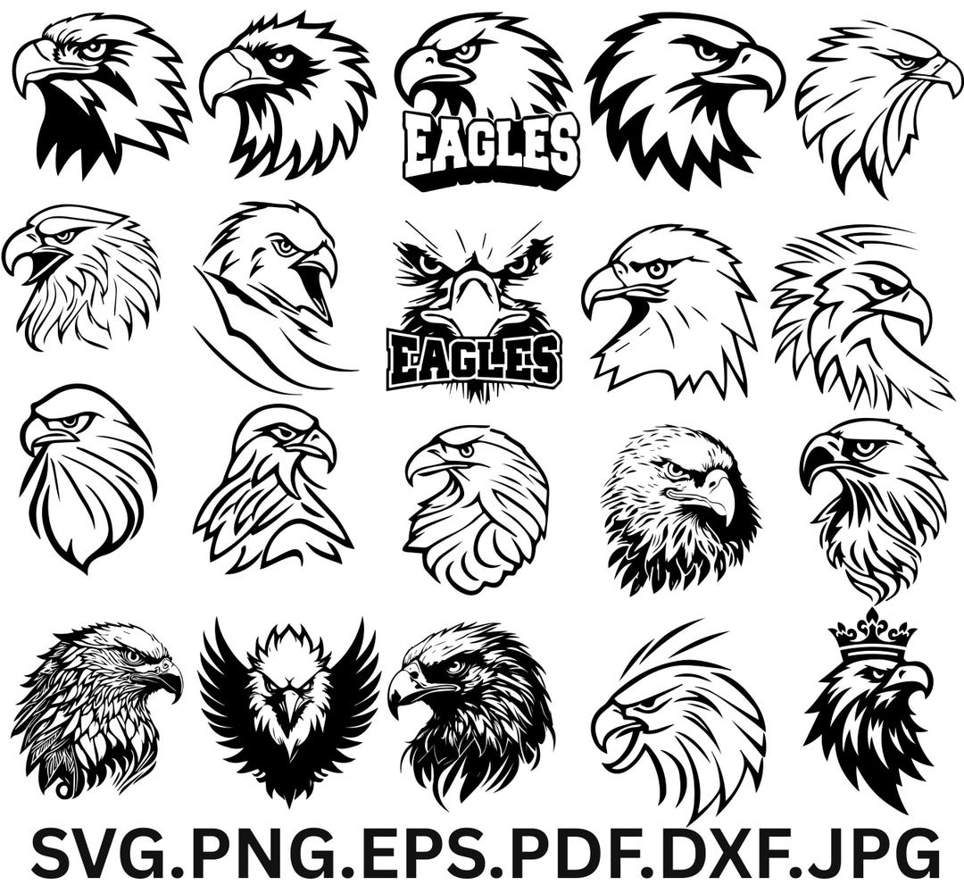 Eagles SVG | Eagle Head Clipart | Flying Eagle Silhouette | Cricut ...
