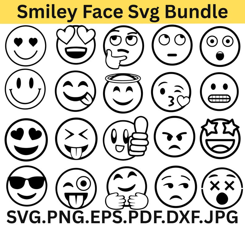 Smiley Face SVG | Cute Happy Emoji SVG Cut File for Cricut & Silhouette ...