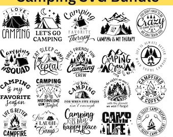 Adventure Awaits Camping SVG | Outdoor Nature Campfire Tent SVG | Cricut & Silhouette Cut File