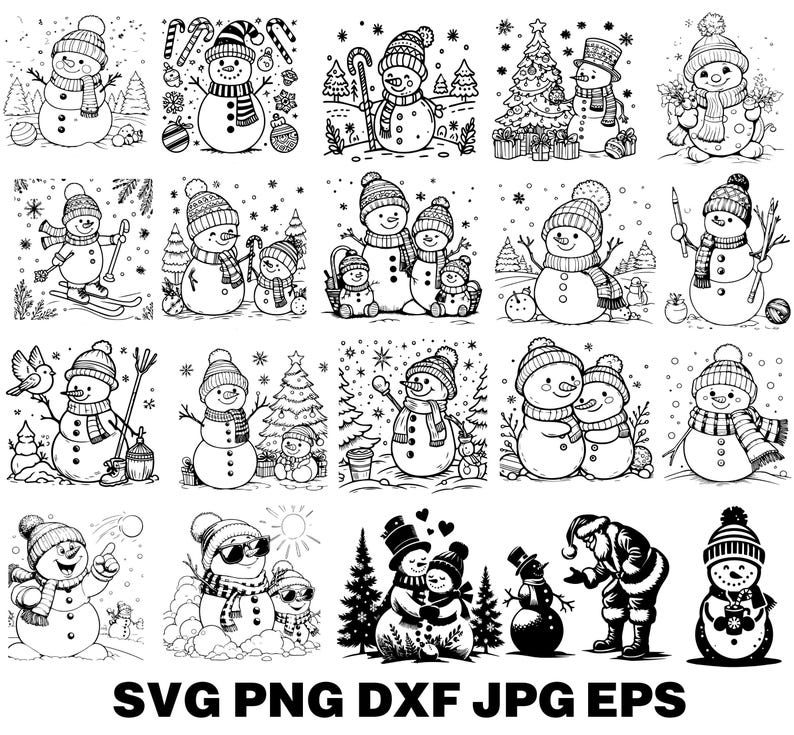 Snowman SVG Bundle | Christmas Winter Cut Files for Cricut & Silhouette ...