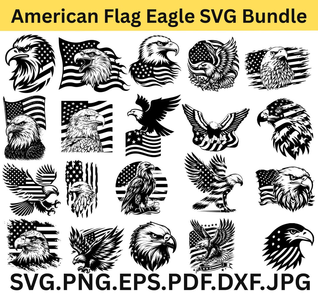 American Flag Eagle SVG | Patriotic Eagle Cut File | USA Flag Eagle ...