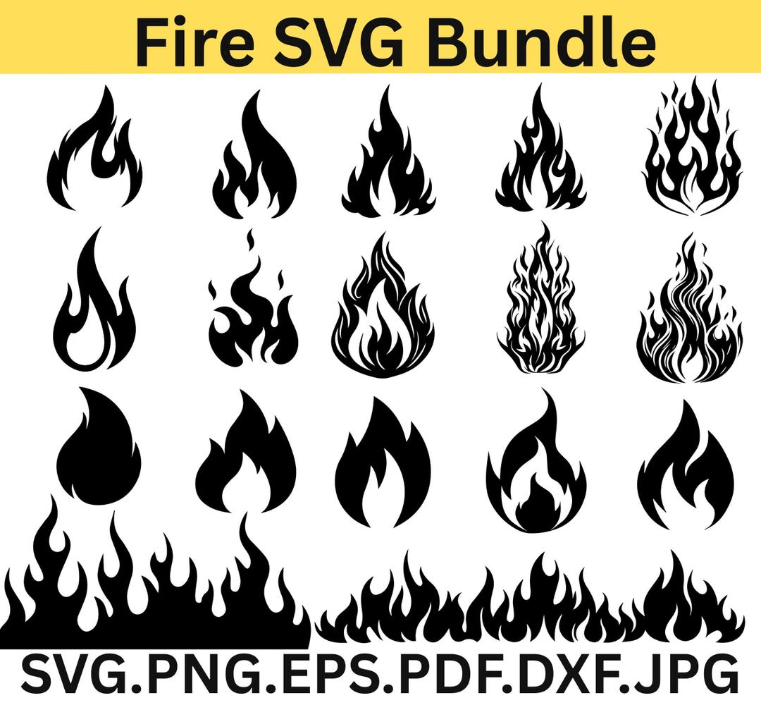 Fire SVG Design | Flame Icon Vector | Cutting File for Cricut ...