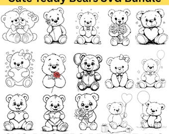 Cute Teddy Bears SVG | Adorable Teddy Bear Clipart for Cricut & Silhouette | Kids Baby Design