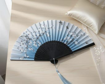 Hand Folding Fan Bamboo Silk Chinese Fan