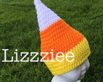 Candy Corn Crochet Hat PATTERN PDF Halloween - Instructions to make super cute, easy hats - newborn to adult - Instant Digital Download